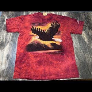 The Mountain 2004 Bald Eagle tie dye red shirt XL